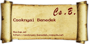 Csoknyai Benedek névjegykártya